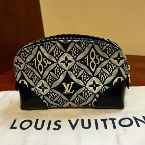 Louis Vuitton Jacquard Since 1854 Cosmetic Pouch PM Grey - Picture 3 of 14